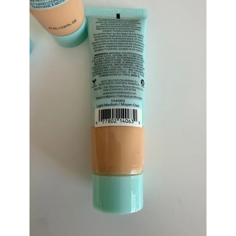 Wet n Wild Tinted Hydrator Women 0.91oz Light Medium 3pk Hyaluronic Acid NWT